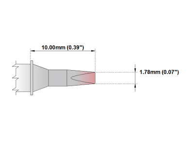 Soldering tip Chisel 30° 1.78mm for TMT-9000S (STTC-137)