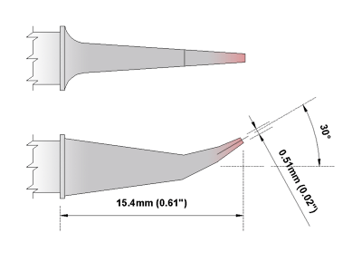 Loddespids Conical Bent 30° 0,51mm; til TMT-9000S (SMTC-1172)