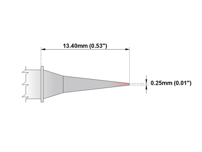 Soldering tip Micro Fine 0.25mm for TMT-9000S; (STTC-090)