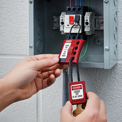 MasterLock LOCK-OUT hasp f/4 locks in plastic