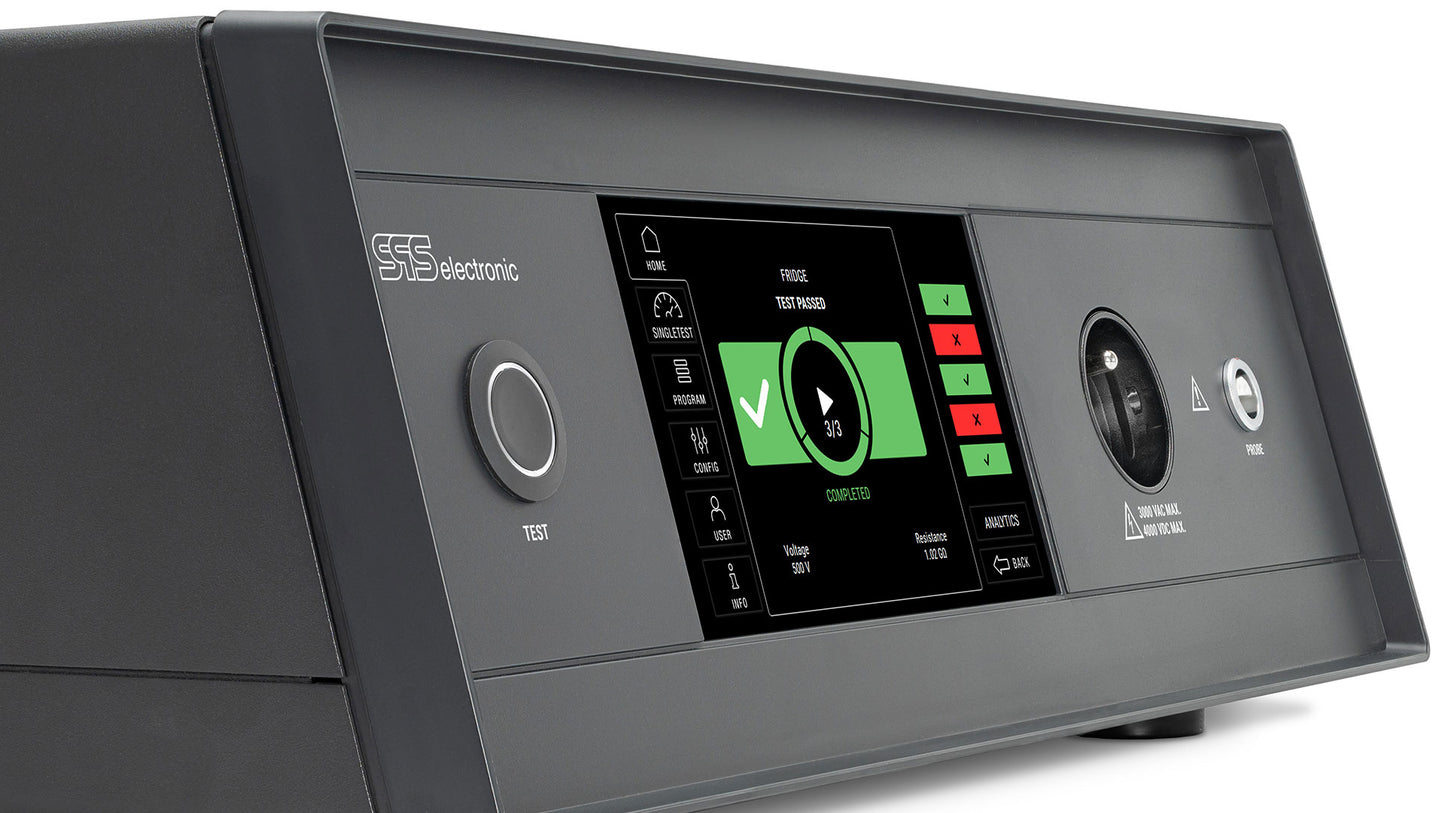 SPS Sikkerhedstester AC 100V- 5,5kV/0-20mA/DC 100-6kV/0-20mA med bøsninger 4mm