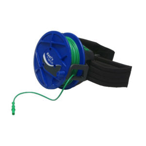 PRO Hand Reel 50 meters PVC 0,75mm² Green w/2 sockets + 1 plug Ø4mm