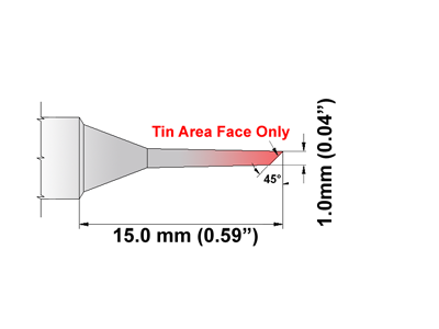 Soldering tip Bevel 60° 1 mm for TMT-2000S