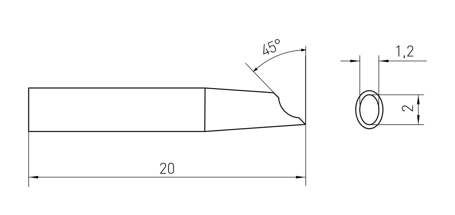 Soldering tip RTM 020 G -round GW f/WMRS