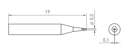 Loddespids RT 1SCNW spids 0,3x0,1 mm