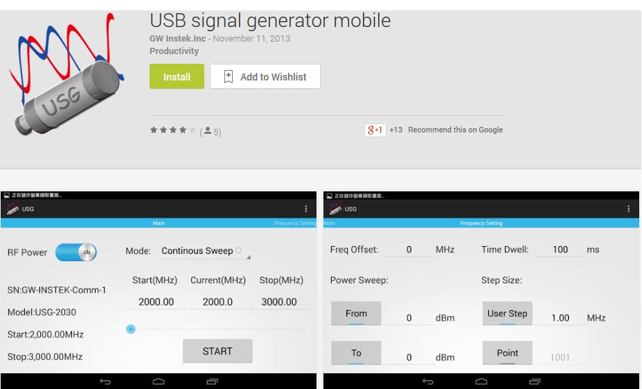 GW-USB Signal Generator 34,5MHz ~ 4.4GHz