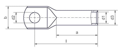 Cable lug Cu tinned 16mm-Ø8mm; DIN 46 235