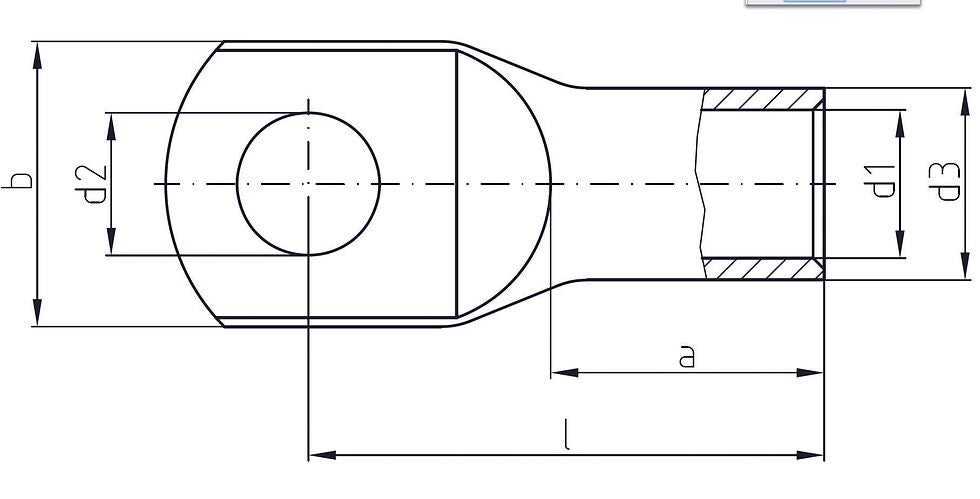 Cable lug Cu tinned 35mmF-Ø12mm