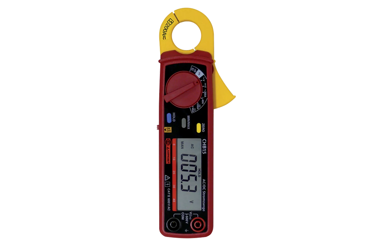 Mini clamp ammeters 200A AC/DC 400V AC/DC – 0.1-400 Ohm CAT II/600 V