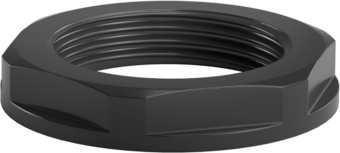 Csm Gegenmutter-13096525 RAL9005 freiges sort polyamid møtrik med krave