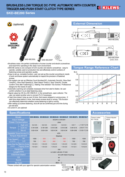 Screwdriver DC24V ESD 0.10-0.98 Nm - 6 pin ex. SKP-32BC-60W