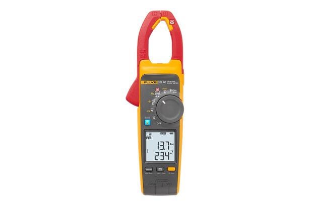 Fluke 377 FC tangamperemeter med digitalt display og FieldSense teknologi til strømmåling.