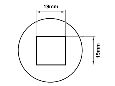 Nozzle 19.0mm x 19.0mm,