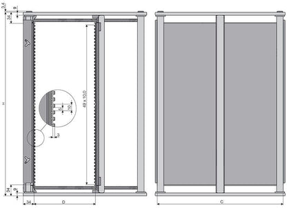 PCB magasin 801.1, v. gear sam Ydre dim. LxWxH 355x320x563 mm