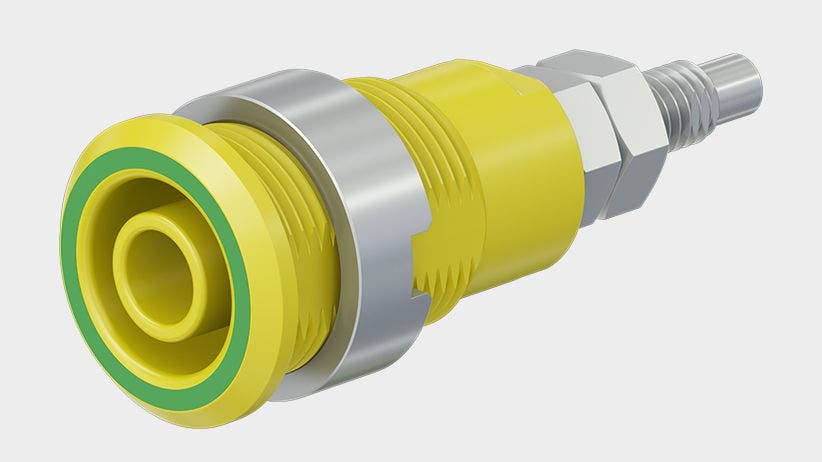 Bøsning SLB4-G forgyldt grå CAT III 1000V 32A
