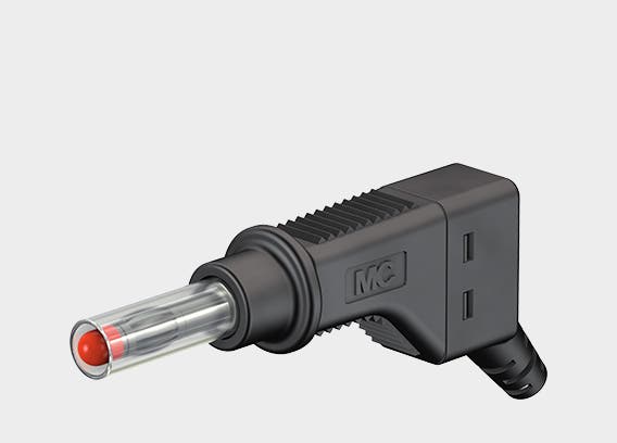 Stackable plug XZGL-425 black 600V CATII 32A screw mount.