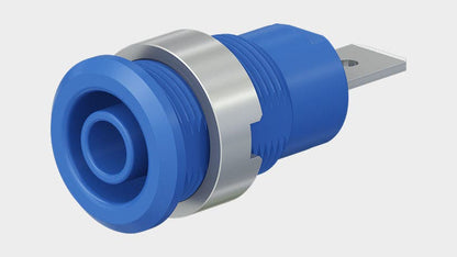 Socket SLB4-F6.3 gold-plated blue CAT III 1000V 32A