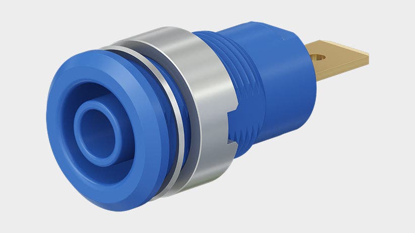 Socket SLB4-F6.3 gold-plated black CAT III 1000V 32A
