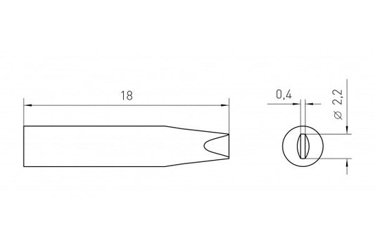 Loddespids RT8 skruetr. 2,2mm f/WMRS RTM 022 S