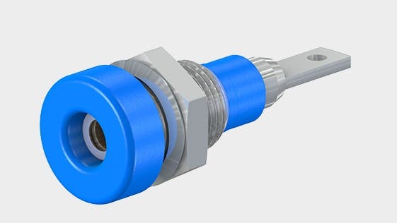 Bøsning m/lamel 2mm LB-IF2R blå - 30V AC/60V DC - 10A CATI