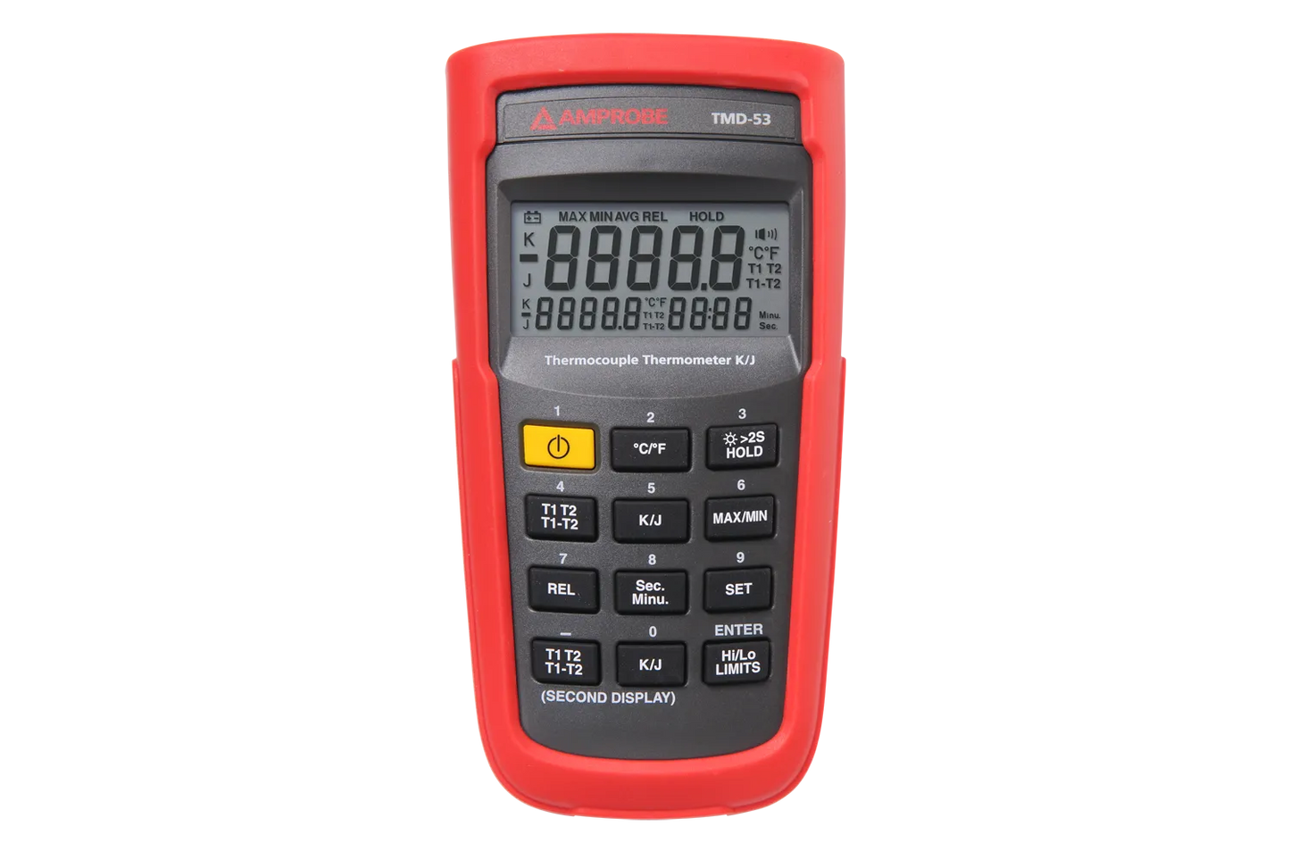 Thermometer 2-channel K and JK=-180°C -+1350°C/J after sensing 2 wire sensors included tp. K